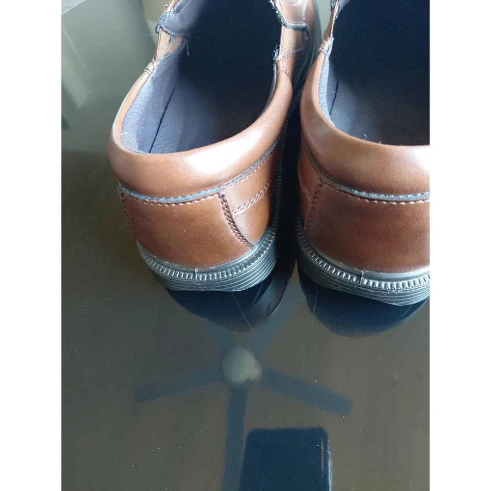 SVNKE D001 Men's Brown PU Slip On Square Toe Oxford Dress Shoes Size 8.5 Sz 41